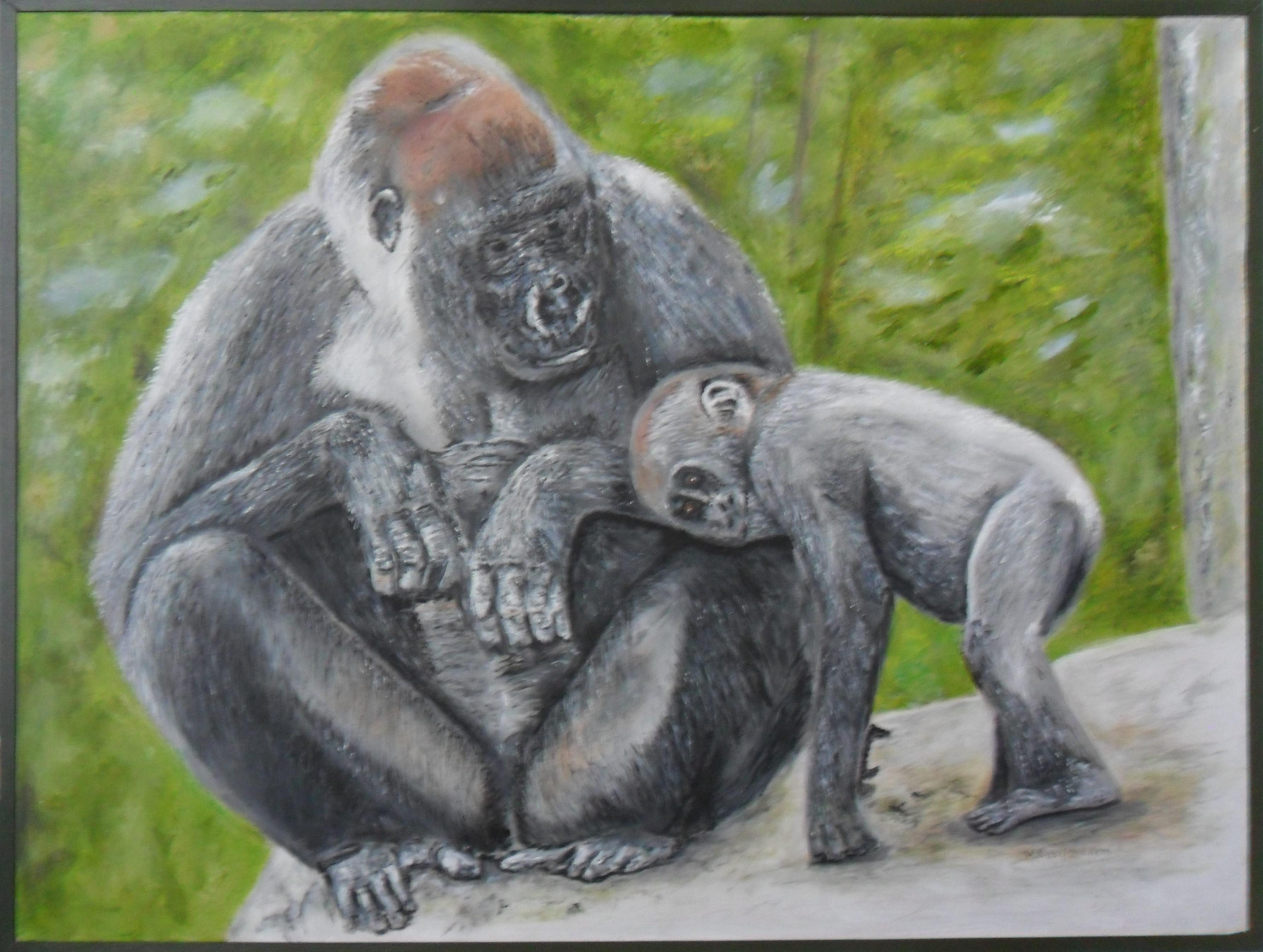gorila met kleintje