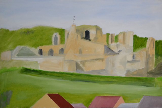 Zicht op Kasteelruïne Valkenburg